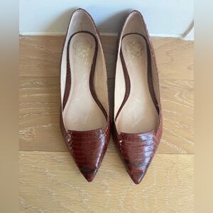 Vince Camuto Red Snakeskin Flats - Size 6 (Never Worn!)